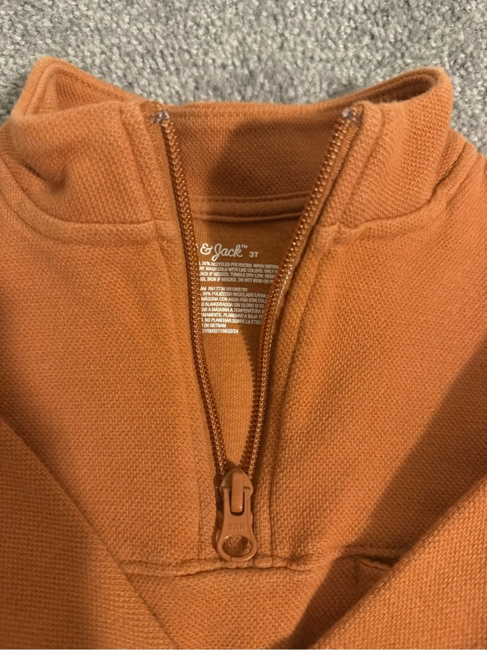 Cat & Jack Burnt Orange Cowl Quarter-Zip Matching Set